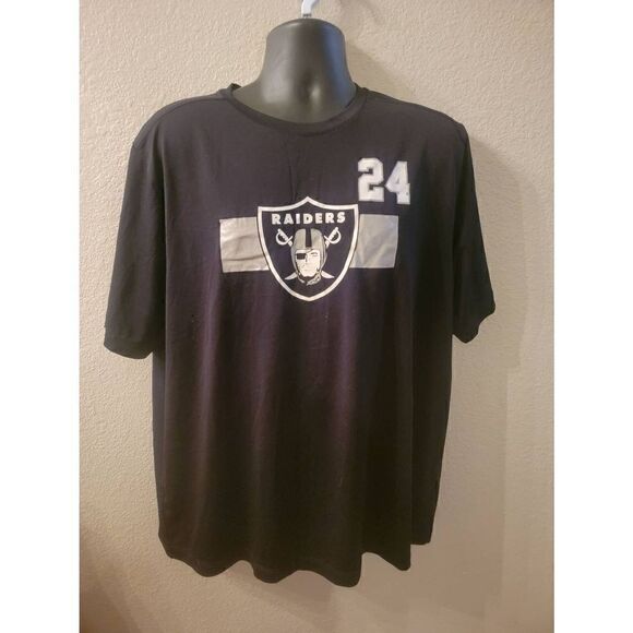 NFL Team Apparel TX3 Cool Men's Black Oakland Raiders Marshawn Lynch T-Shirt XL - Picture 1 of 5